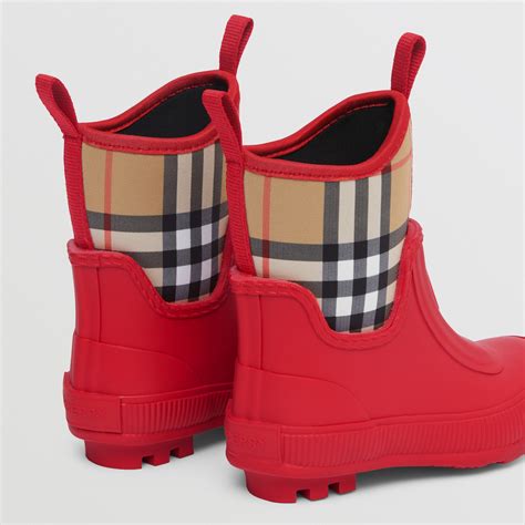 burberry rain boot check print|burberry check neoprene boots.